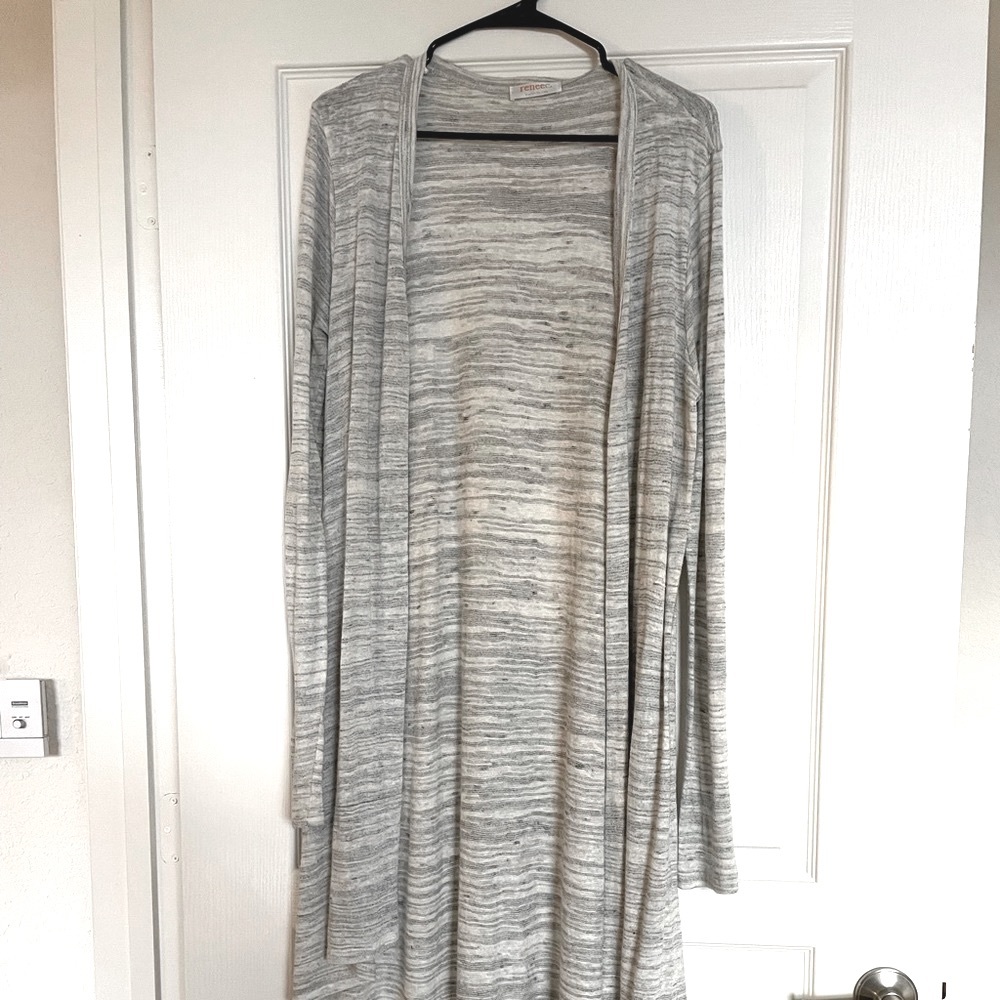 Renee C. Lightweight Button Down Cardigan - Gray